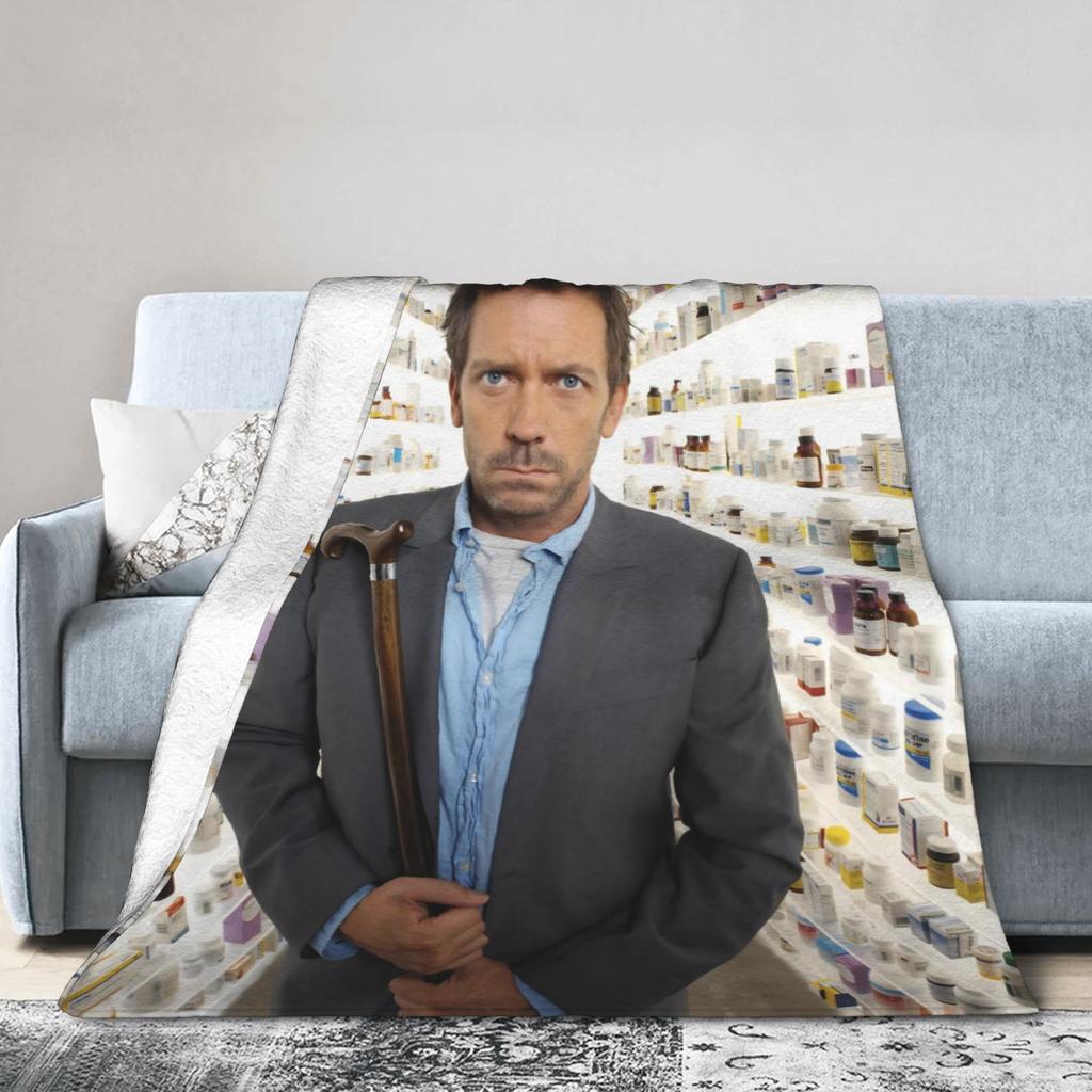 House MD Dr Gregory House Fashion Blanket Cozy Soft Throw Fashion Blankets for Bed Multi-size Quilt