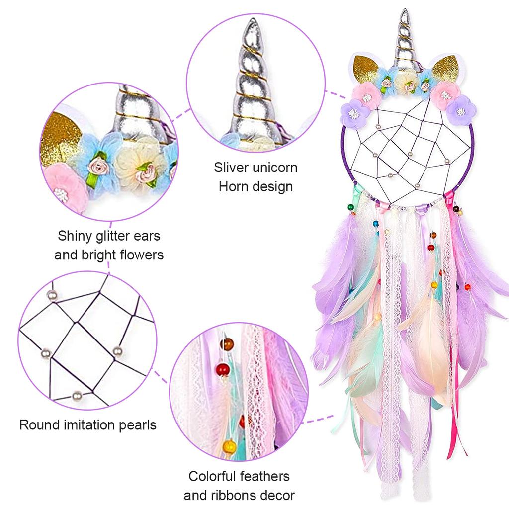 Colorful Dream Catchers Handmade Wall Hanging Decoration for Girl Bedroom Window Bedside Ornaments Make Wish Blessing Birth Gift