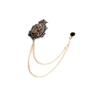 Vintage Beauty Lady Head Crown Brooches Fashion Jewelry Luxury Trendy Host Stage Male Suit Collar Pin Tassel Chain Accessories