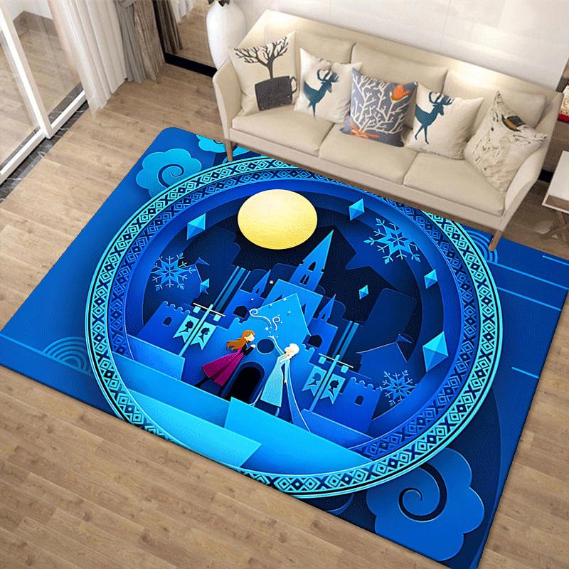 1pc Frozen Carpet Area Rug, Bedroom, and Playroom Durable, Stain-Resistant, and Easy To Clean, Living Room