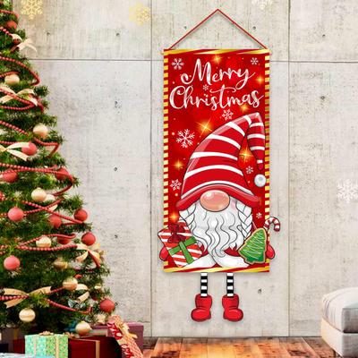 Christmas Door Curtain Flag Outdoor Gift Background Decoration