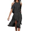Long Dress Halter Simple Elegant Women Off Shoulder Loose Dress for Work