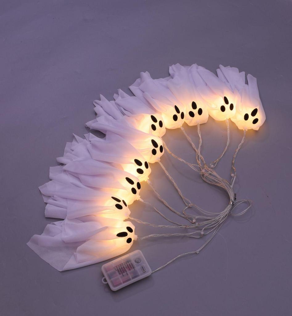 Luminous Halloween LED Ghost String Lights for Spooky Atmosphere Decoration
