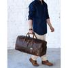 Leather Duffle Bag: Handmade Full-Grain Travel Bag with Shoe Compartment