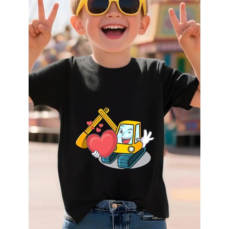 European Sizes Little Boys Short Sleeve T-Shirt Soft & Comfortable Everyday Top, Suitable for Home, Outdoor, and Sports Activities,