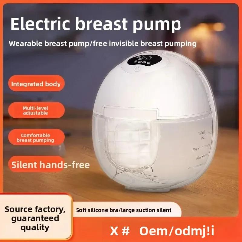 Moms High Suction Wearable Breast Pump Invisible Integrated Double Electric Breastfeeding Pump with Storage Bottlesrage Bottles
