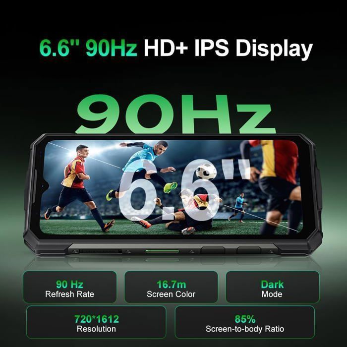 DOOGEE Fire 5 Pro Telephone Portable Incassable 20Go+128Go 6,6" 13000mAh Smartphone Robustee Android 15 Dural SIM 4G/NFC Noir