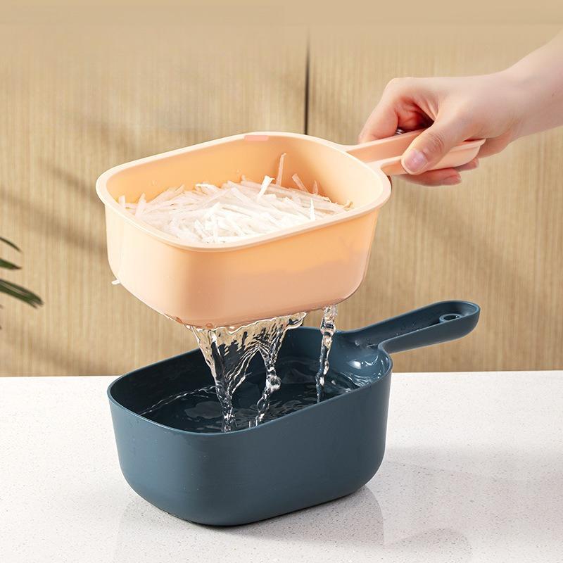 Multifunctional Vegetable Cutter Household Kitchen Shredder Drain Basket With Brush Potato Slicer Grater Shredder