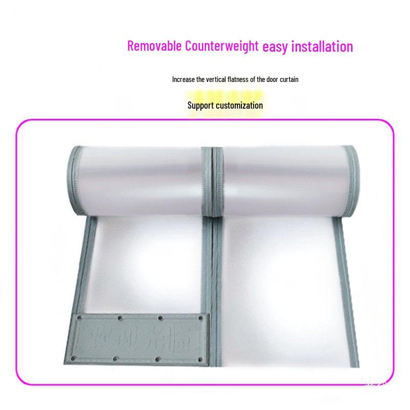 PVC Frosted Leather Door Curtain with Magnetic Closure for Privacy & Light Transmission - All-Season Partition for Bathrooms & Commercial Spaces