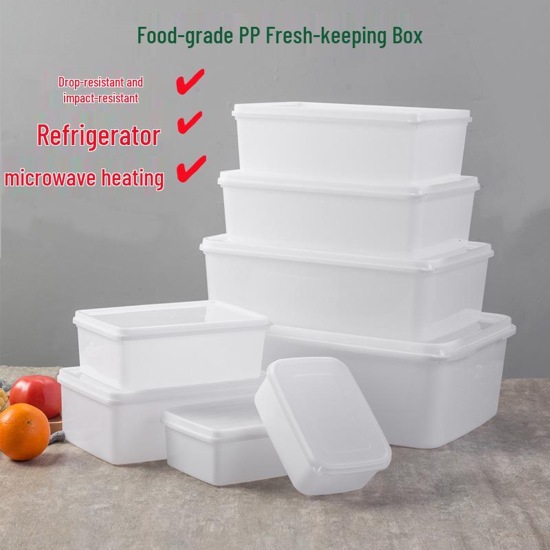 Food-Grade Milky White Plastic Storage Container for Kitchens & Restaurants, Anti-Fall, Ideal for Refrigerators and Commercial Use