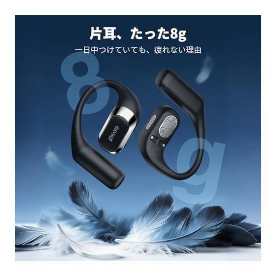 Open-ear earphones, bluetooth 5.4, wireless earphones, over-the-ear type [2026 innovative version with ENC, 40 hours of playback, 15mm driver]