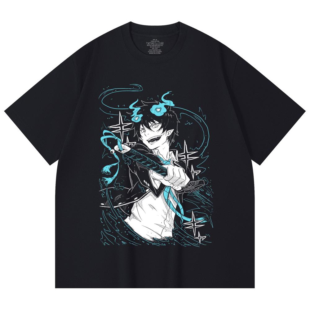 230 Gsm 100% Cotton Blue Exorcist V1 Rin Print Unisex Heavy Cotton T Shirt