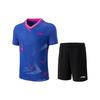 Li Ning Badminton Series Logo Print V-Neck Short Sleeve T-Shirt And Shorts Casual Sports Set Unisex Sports Set AATT039-3