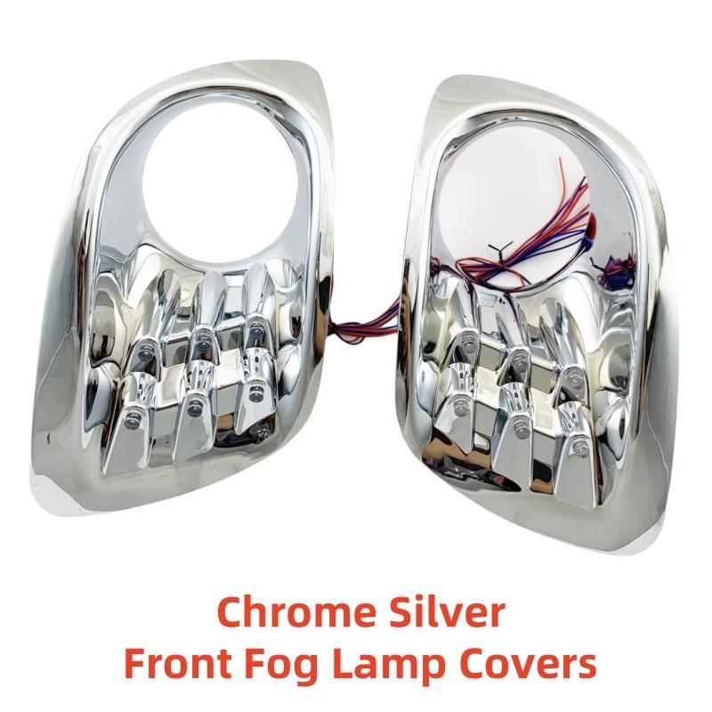 New Car ABS Chrome Accessories Plated Front Fog Lamp Covers With LED Trim For Toyota Hliux Vigo SW4 2005 2006 2007 2008 Styling