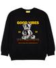 UNION GARMENTS Good Vibe Garments French Terry Oversized Sweatshirt Black