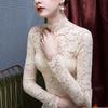 Winter And Lace Autumn Undercoat Womens High Neck Slim Fit Plush Thickened Western Fashion Body Shirt Winter New Style