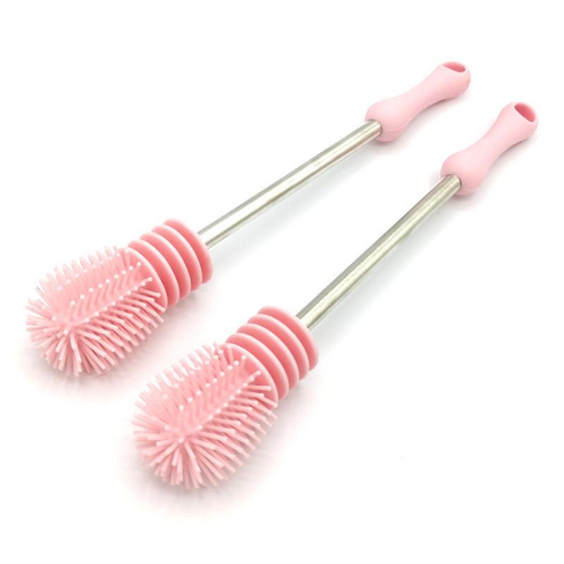 Food Grade Silicone Bottle Brush With Long Handle Baby Cup Cleaning Tool For Daily Use