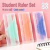 Conjunto de Réguas Transparentes para o Ensino Fundamental: Inclui Conjuntos Quadrado, Triângulo e de Quatro Peças - Presente de Papelaria Perfeito para Volta às Aulas!