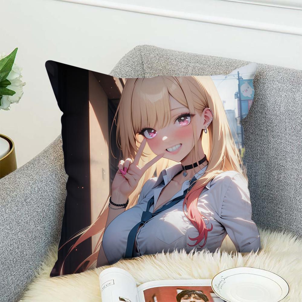 My D-Dress-Up DarlingS Pillow Case For Car Sofa Decorative Home Double-sided Print Plush Square Throw Pillow Cushion Cover