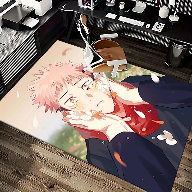 1pc Anime Cartoon Design Jujutsu Kaisen Satoru Gojo Office Chair Mat, Non-Slip Carpet for Home Decor, Suitable for All Seasons.U048