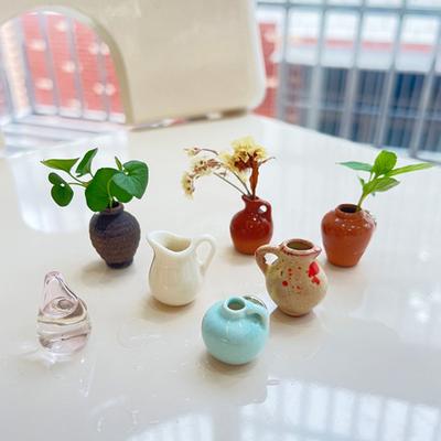 Ceramic Flower Vase Fridge Magnet 3D Plants Vase Refrigerator Magnet Home Office Kitchen Locker Mini Simulation Vase Decoration