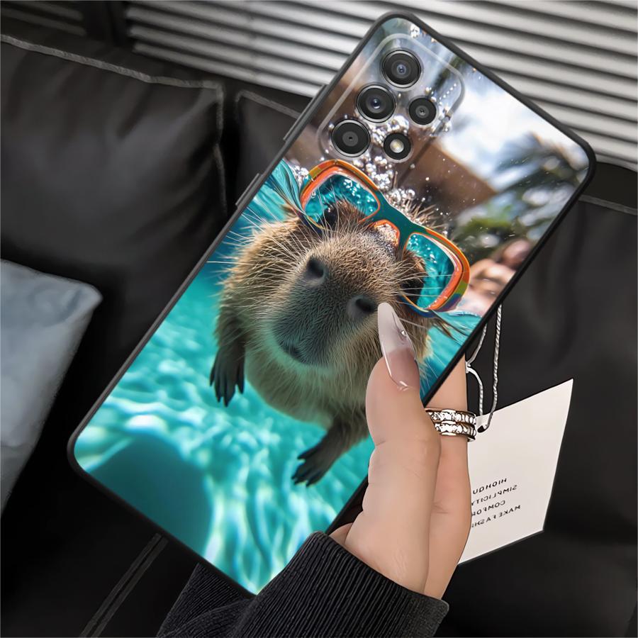Cute Capybara Soft Back Phone Cover Case for Samsung Galaxy A50 A70 Note 20 Ultra 9 10 A04 A10 A20 A30 A40 A03 A01 A02 A06 A05