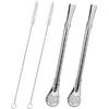 Bombilla Mate Yerba, 2 Pack Bombilla Yerba Mate Straw Filter, 2 In 1 Metal Straws Reble 304 Food-Grade Short Stainless Steel Straws Spoon Straw 6.2