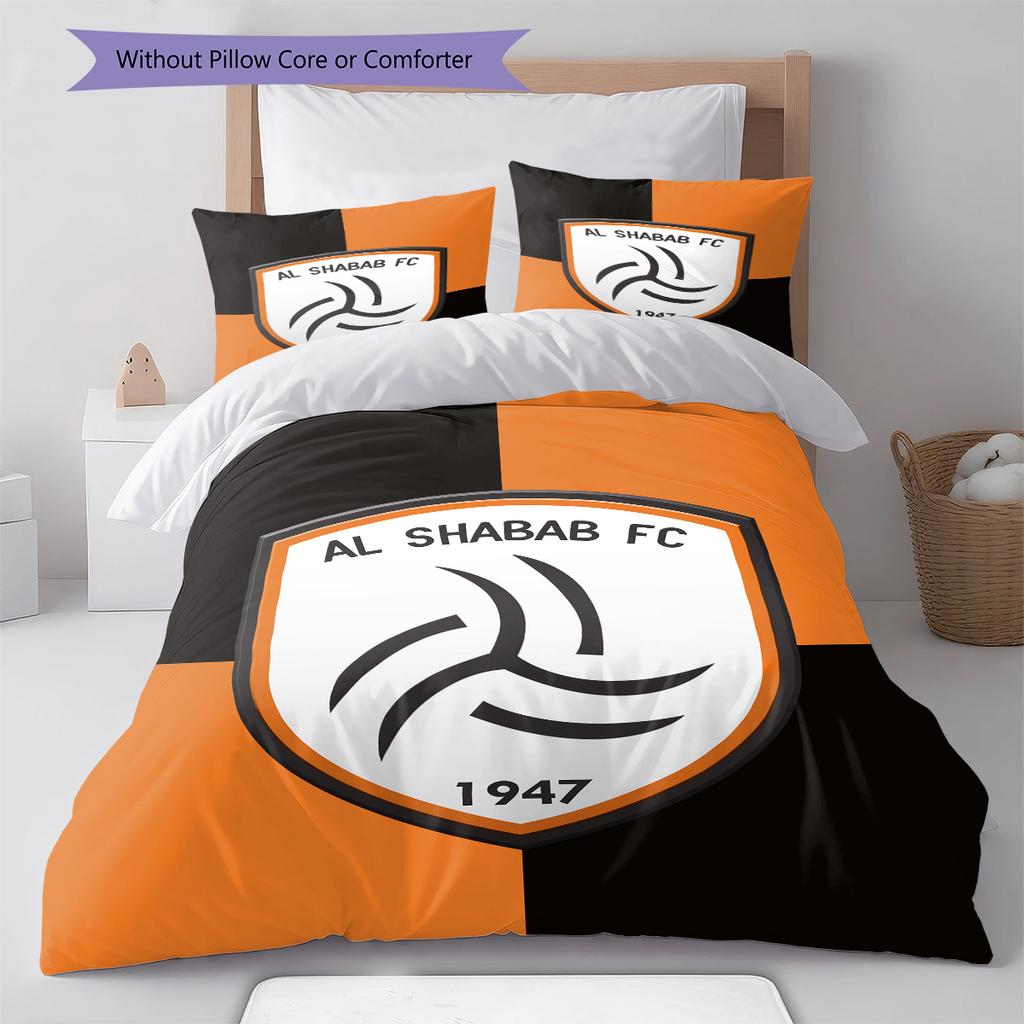 Al-Shabab FC Pattern Bedding,Quilt Set Quilt Cover Pillowcase Home Birthday Gift (1 * duvet cover + 2 * pillowcase, without core)