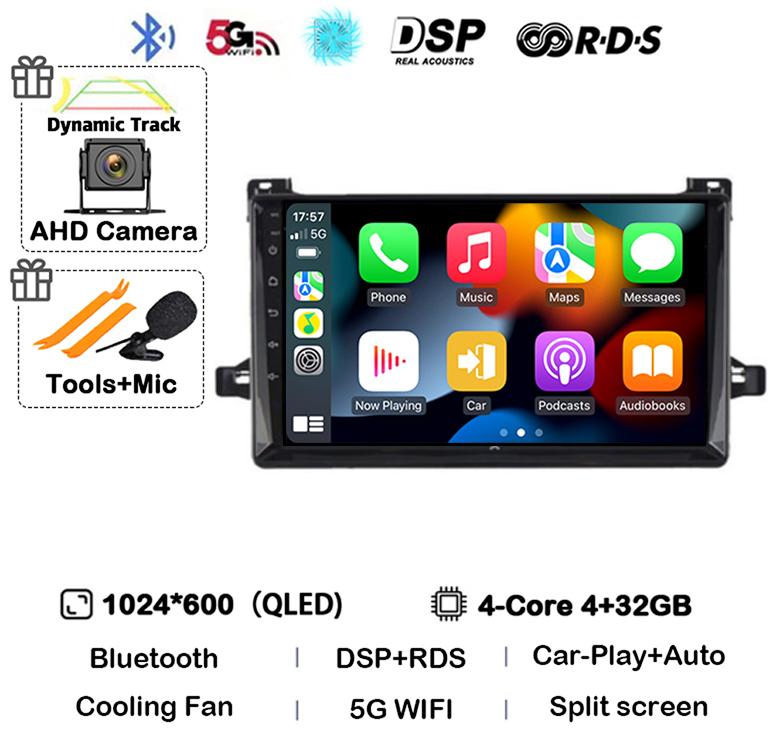 

Android 14 Автомагнитола Carplay Для Toyota Prius XW50 2015 2016 2017 2018 2019 2020 4G+WIFI Камера 360 Мультимедийный плеер GPS Стерео
