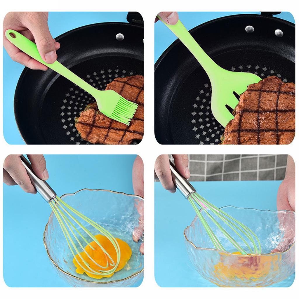 5pcs Silicone Kitchen Utensils Set Safe Heat Resistant Easy Cleaning Silicone Kitchenware Cooking Utensils Kit