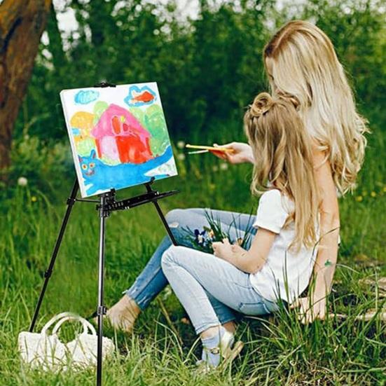 Painting Triangle Easel Hand-cranked Model Adjustable Height Adjustable Lifting Rod Easel Art Display Stand