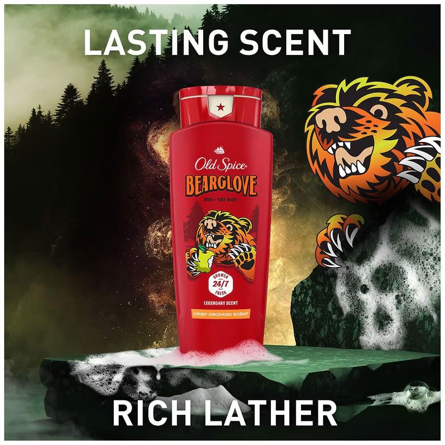 OLD SPICE BODY WASH BEARGLOVE 16oz473ml Body Wash Body Soap for Men Bear Glove [Official Import] [OSS] (with Japanese label)