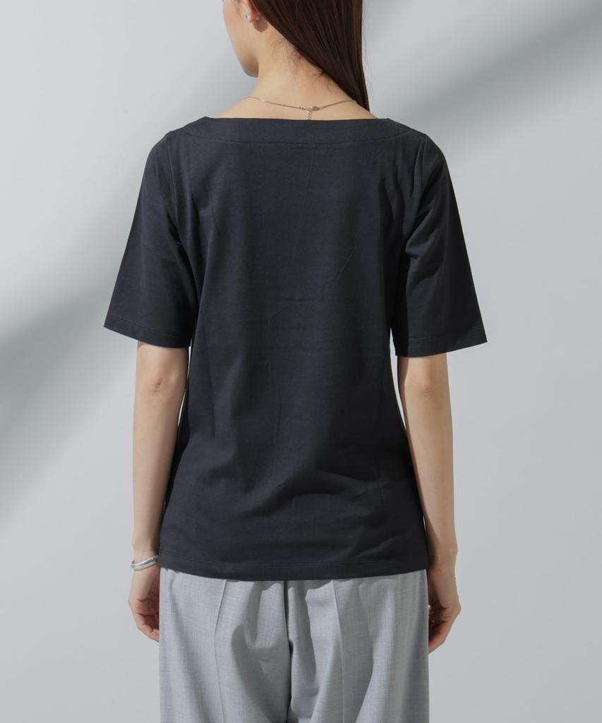 Nano Universe Boat Neck Size Greige Anti-Soaked T-Shirt, Women's, Small,