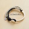 Bohemian Beaded Leather Strap Double Bracelet Women's Hip Hop Personalized Creative Zircon Party Gift Accessories