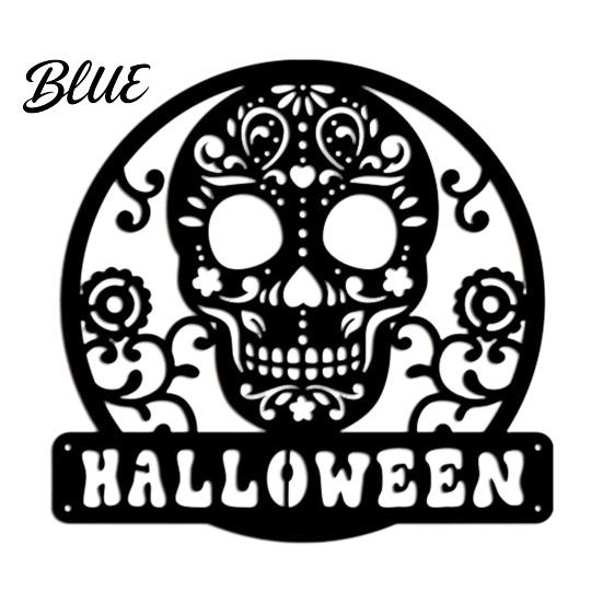 Vintage Style Wall Art Skull Metal Door Sign Gothic Spooky Skeleton Head