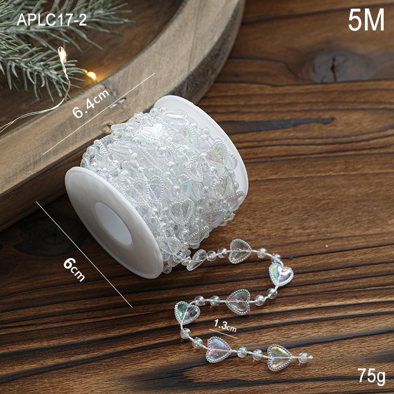 Clear Plastic Beaded Christmas Tree Ornament Chain