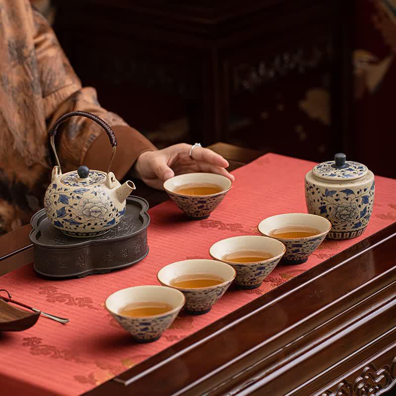 Sushiceramics Dunhuang Silk Road Blue & White Ceramic Tea Set