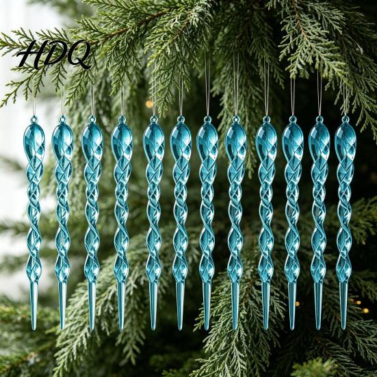 Decorative Pendants 12Pcs Colorful for Holiday Windows Ornaments Acrylic Spiral Icicle Twisted Ice Bar Hanging