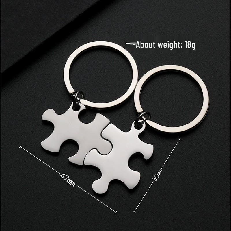 Portachiavi Puzzle in Acciaio Inossidabile con Incisione Laser Colorata - Perfetto per Regali di Festival.