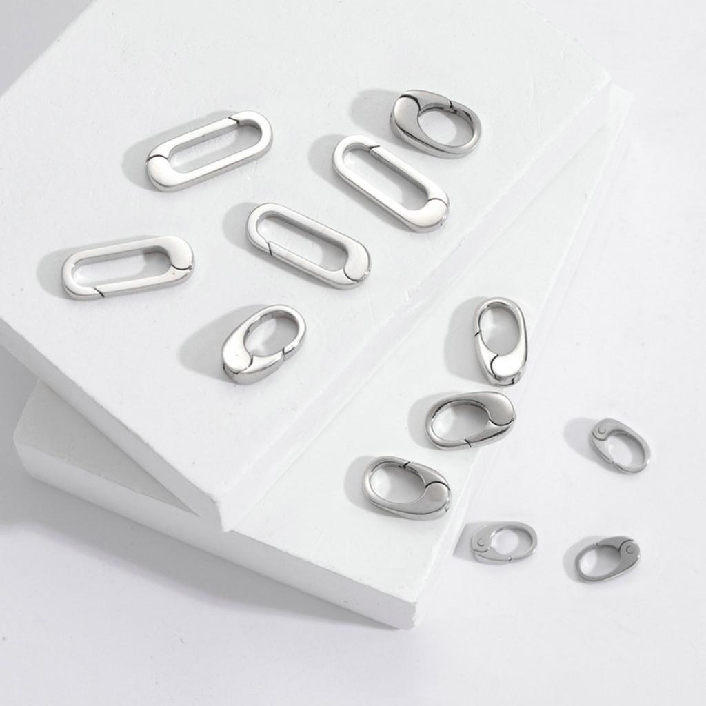 Sterlings Necklace Shortener Clasp Bracelet Extension Silver Clasp with Sturdy Stainless Steel for Jewelry Making