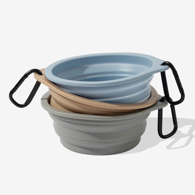 Food grade silicone folding bowl accompanying eating utensils dog portable drinking bowl food basin pet going out cat dog camping bowl