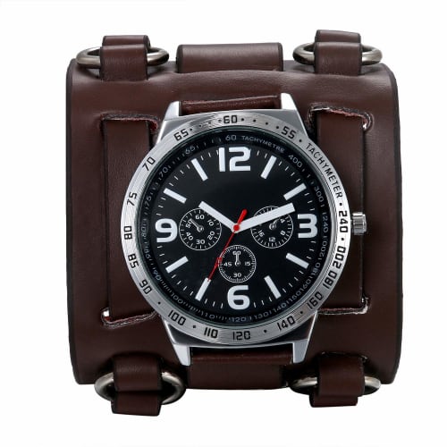 

Lancardo Men s Sports Watch, 3ATM Water Resistant, Leather Band, Fashionable, Casual, Quartz Movement, Preset (Brown)