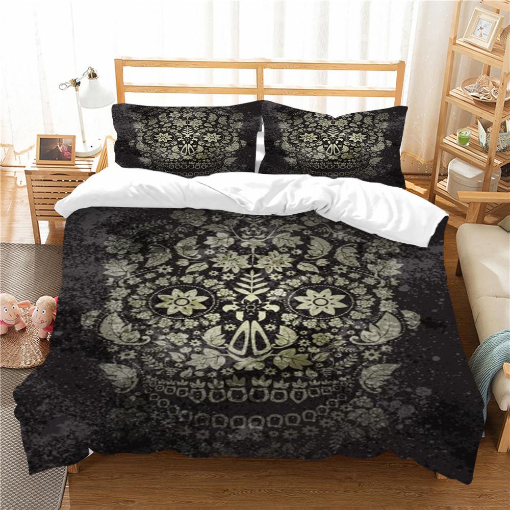 Bettbezug-Set, 3D-Skelettdruck, Bettbezug, modische Mikrofaser, Heimtextilien, für Jungen, Teenager, Einzelbett, Doppelbett