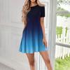Women's Casual Fashion Round Neck Short Sleeve Print Short Dress