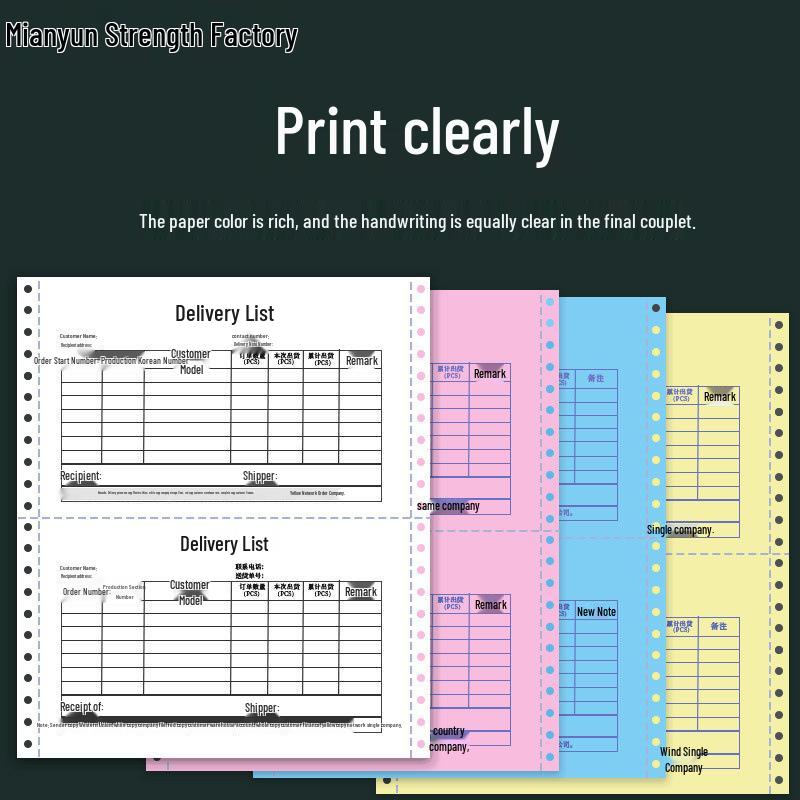 Triplicate Dot Matrix Printer Paper: 2-part, 4-part, and 5-part Delivery Notes