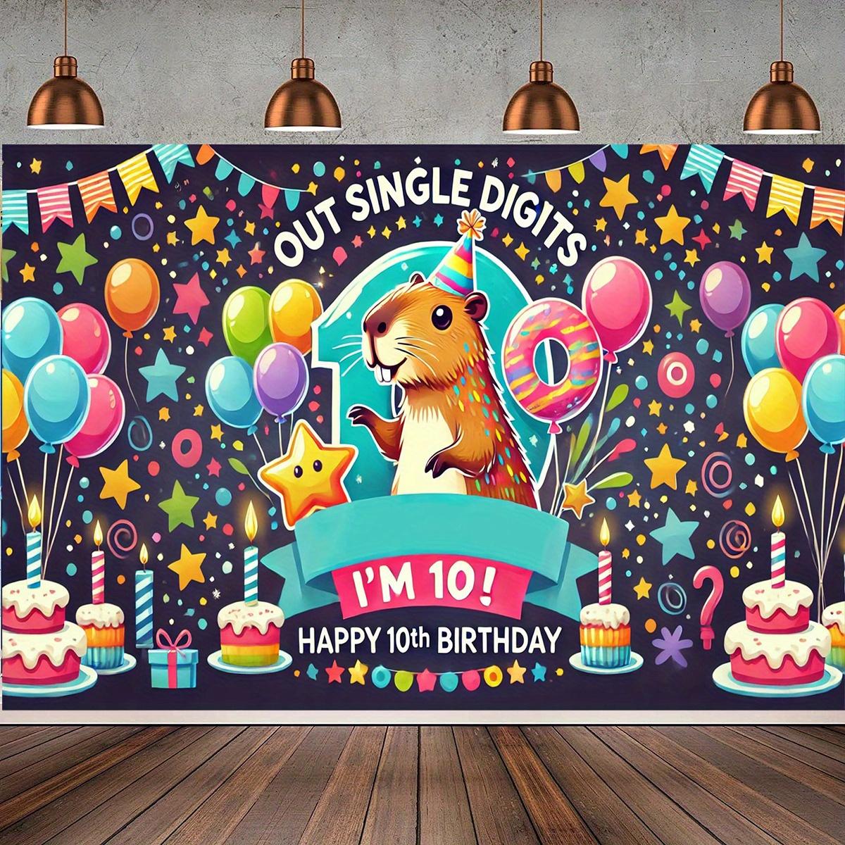 A capybara s tenth birthday party a cute capybara durable polyester banner and a happy capybara photography background 100x150cm