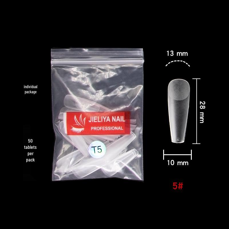 Frosted Pointed Trapezoidal False Nail Tips - Easy Stick-On, No Filing Needed.