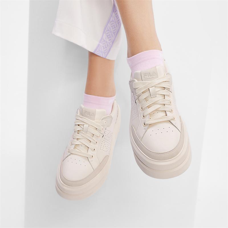 New FILA VICTORIA Skateboard Shoes Women's Antique White Color F12W431205FAW