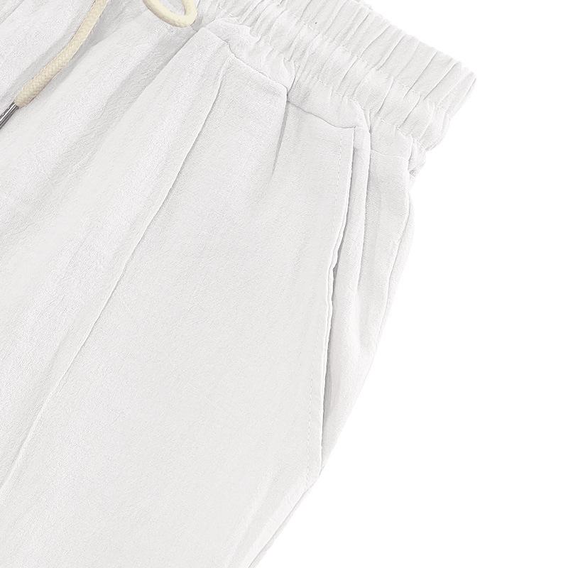 Linen Breathable Wide-legged Trousers Men's Models Summer and Autumn Thin Section Loose Sports Loose Straight Casual Trousers Male