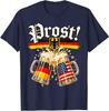 Oktoberfest Drinking Men Women Vintage German Flag Prost T-Shirt